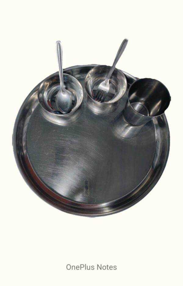 Thali Set with Glass, Spoon, 2 Bowl